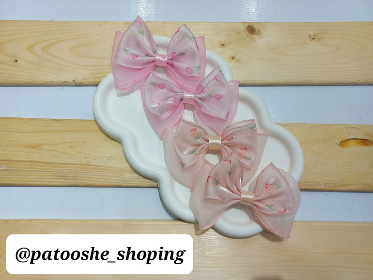 Baby girl's pink hair bow (headband), fantasy patterned