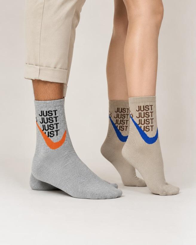 Just Nike Crew Socks | Men's & Women's Cotton Sports Socks | Sizes 36–44