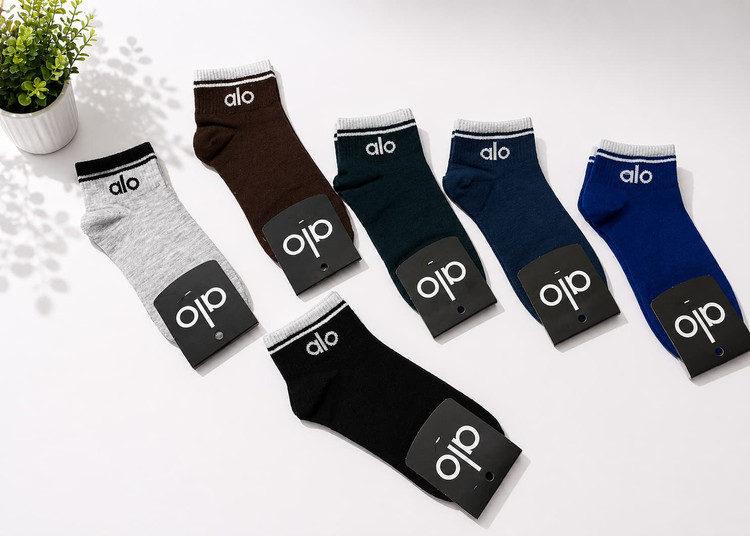ALO Cotton Mid-Calf Socks | Synthetic-Free | Sizes 36–44 | Assorted Colors