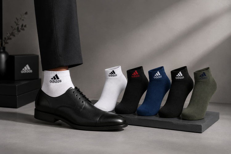 Adidas Men's Ankle Socks | Lightweight, Cool, and Sweat-Wicking Cotton Socks (Sizes 40–46)