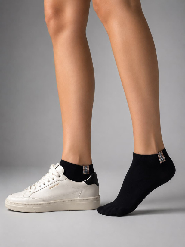 Maki Women's Solid-Color Socks with Chanel Label | Soft Cotton