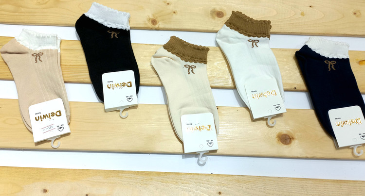 Women's Ankle Socks with Bow Design | Cotton, One Size