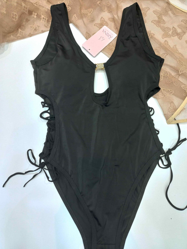 Women's and girls' one-piece swimsuit with straps