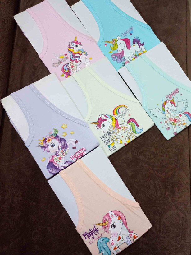 Unicorn-print undershirt for girls | Cotton and hypoallergenic