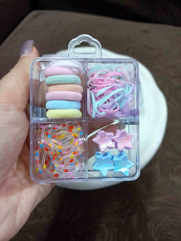 Girls' Hair Accessory Box | Children's Hair Tie and Clip Set