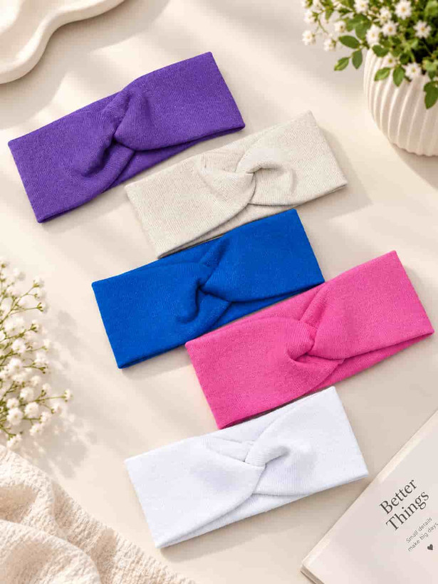 Women's and girls' ribbed knotted headband