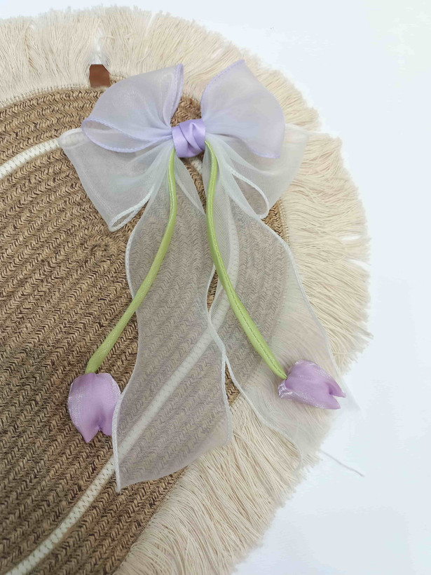 Laleh Hanging-Style Chiffon Hair Bow | Girls' Hair Bow