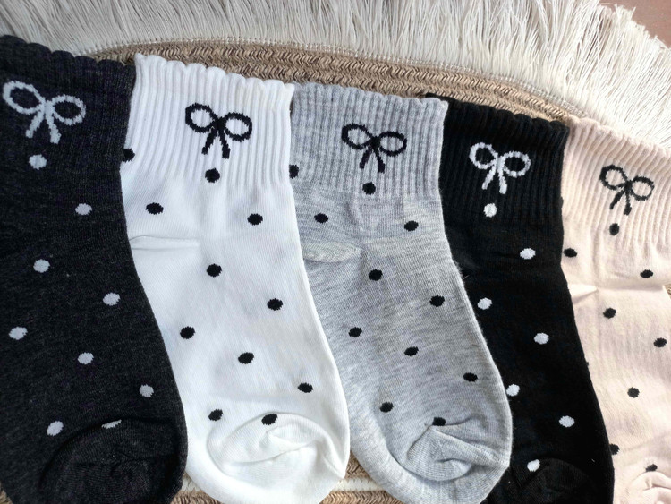 Women's & Girls' Ankle Socks with Bow Design | Cotton, Odor-Resistant & Perfect for Everyday Wear